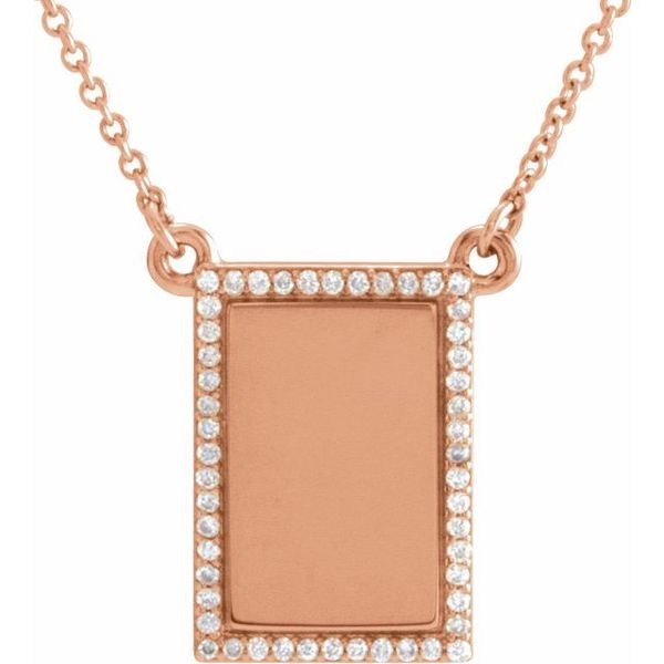 Engravable Accented Rectangle Necklace