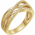 Accented Criss-Cross Ring