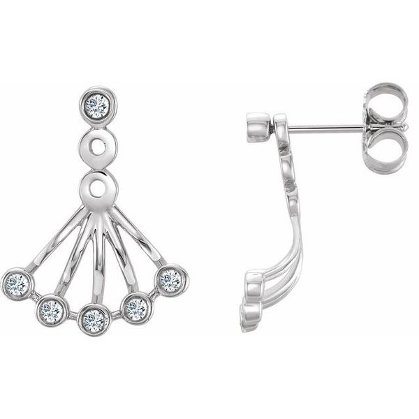 Bezel-Set Fan Earrings