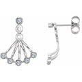 Bezel-Set Fan Earrings