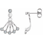 Bezel-Set Fan Earrings