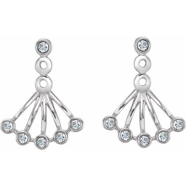 Bezel-Set Fan Earrings - Image 2