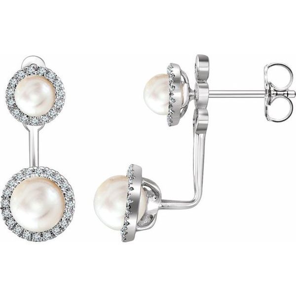 Halo-Style Pearl Earrings