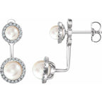Halo-Style Pearl Earrings