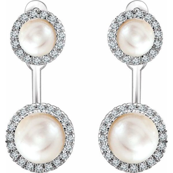 Halo-Style Pearl Earrings - Image 2