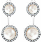 Halo-Style Pearl Earrings - Image 2