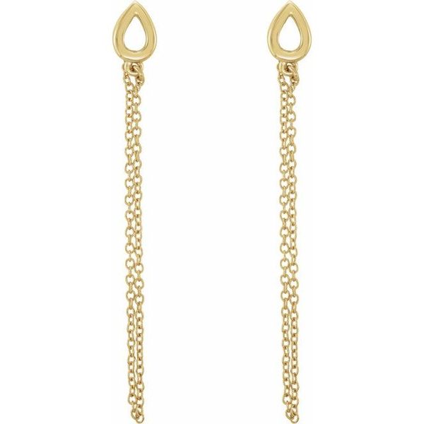 Leaf Chain Earrings - Image 2