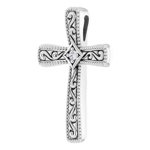 Milgrain Cross Pendant - Image 2