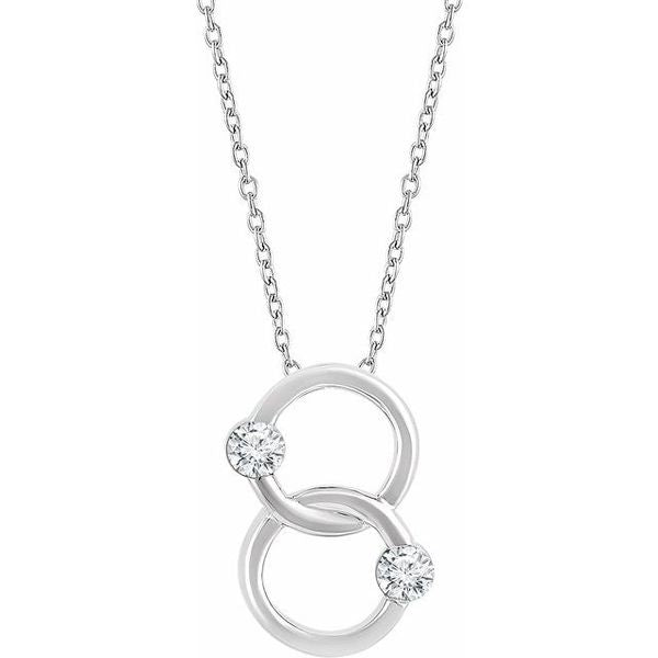 Two-Stone Interlocking Circle Necklace