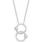 Two-Stone Interlocking Circle Necklace