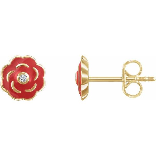 Youth Enamel Flower Earrings