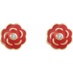 Youth Enamel Flower Earrings - Image 2