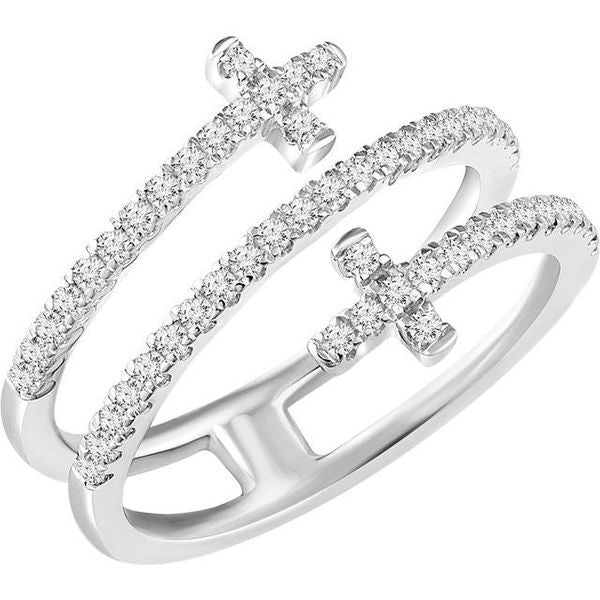 Accented Sideways Cross Ring