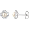 Halo-Style Pearl Earrings