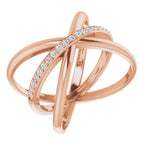 Accented Criss-Cross Ring