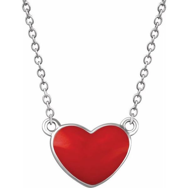 Red Enamel Heart Necklace