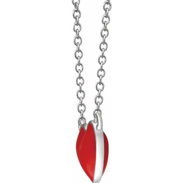 Red Enamel Heart Necklace - Image 2