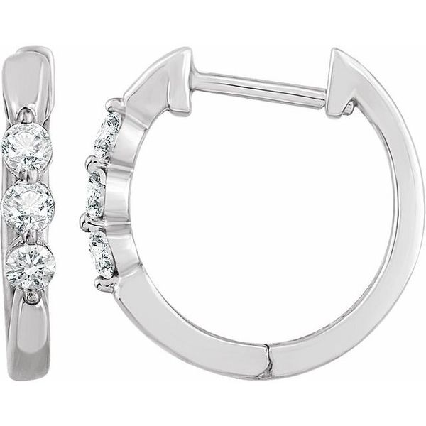 Three-Stone Hoop Earrings