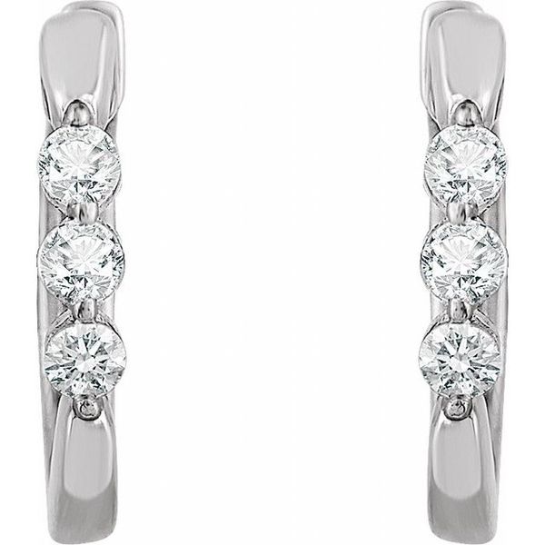 Three-Stone Hoop Earrings - Image 2