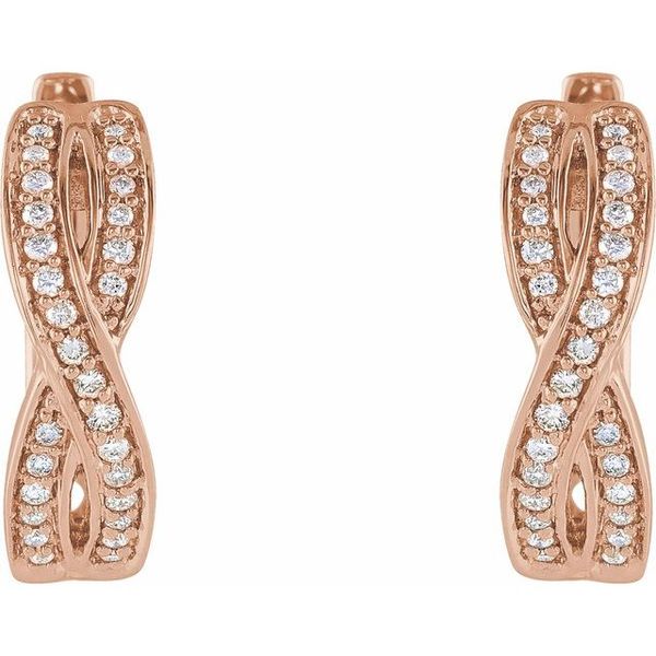 Accented Infinity-Inspired Hoop Earrings - Image 2