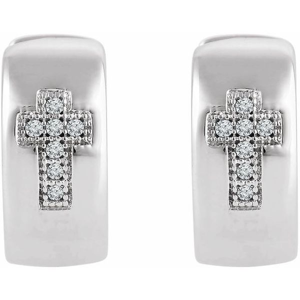 Cross Hoop Earrings - Image 2
