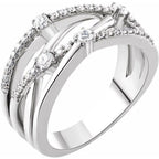 Accented Criss-Cross Ring