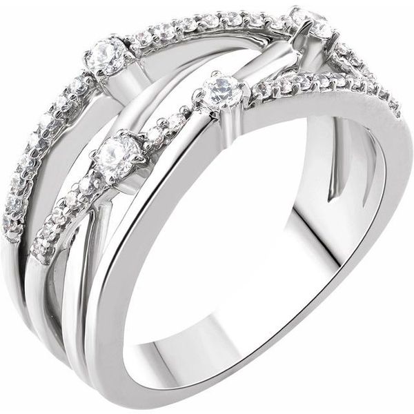 Accented Criss-Cross Ring