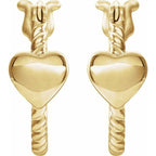 Heart Rope Hoop Earrings - Image 2