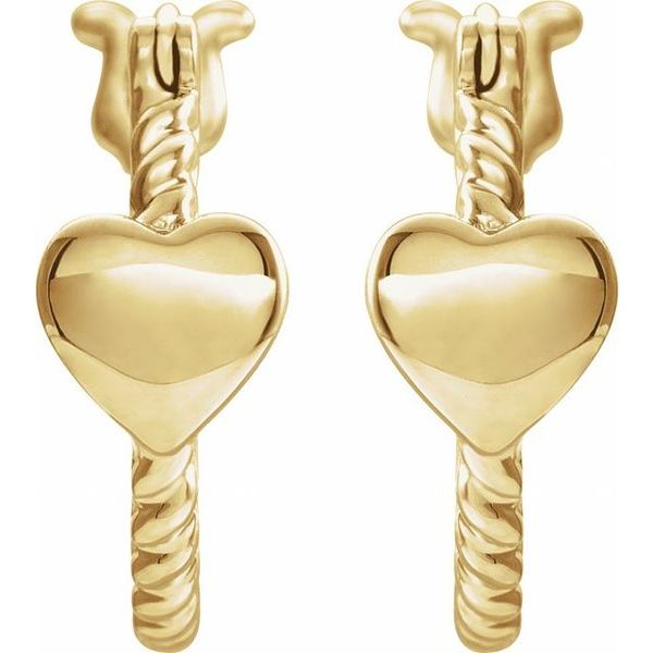 Heart Rope Hoop Earrings - Image 2