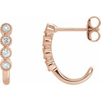 Accented J-Hoop Earrings