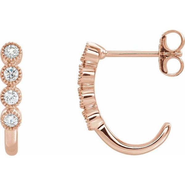 Accented J-Hoop Earrings