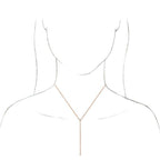 Bezel-Set Y Necklace - Image 3
