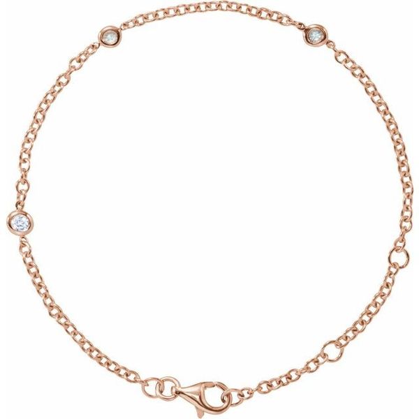 Bezel-Set Station Bracelet - Image 3
