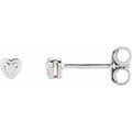 Round 3-Prong Youth Heart Earrings