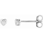 Round 3-Prong Youth Heart Earrings