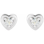 Round 3-Prong Youth Heart Earrings - Image 2