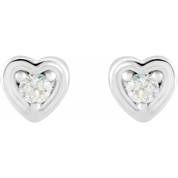 Round 3-Prong Youth Heart Earrings - Image 2