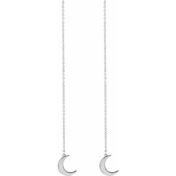 Crescent Moon Chain Earrings - Image 2