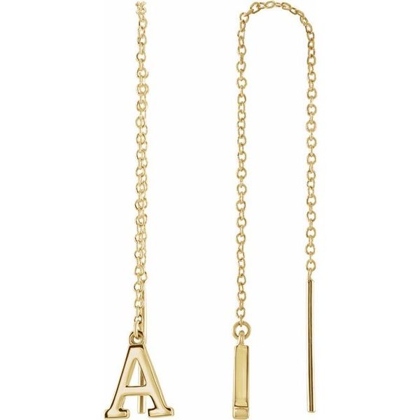 Single Initial Chain Earrings
