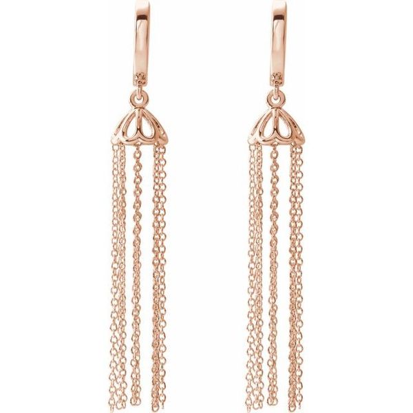 Hinged Hoop Chain Earrings - Image 2