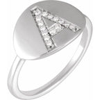 Accented Initial Signet Ring