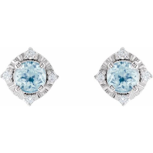 Halo-Style Birthstone Earrings - Image 2