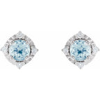 Halo-Style Birthstone Earrings - Image 2
