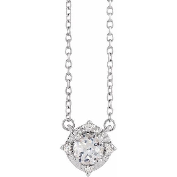 Halo-Style Birthstone Necklace