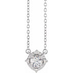 Halo-Style Birthstone Necklace