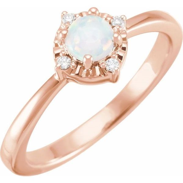 Halo-Style Birthstone Ring