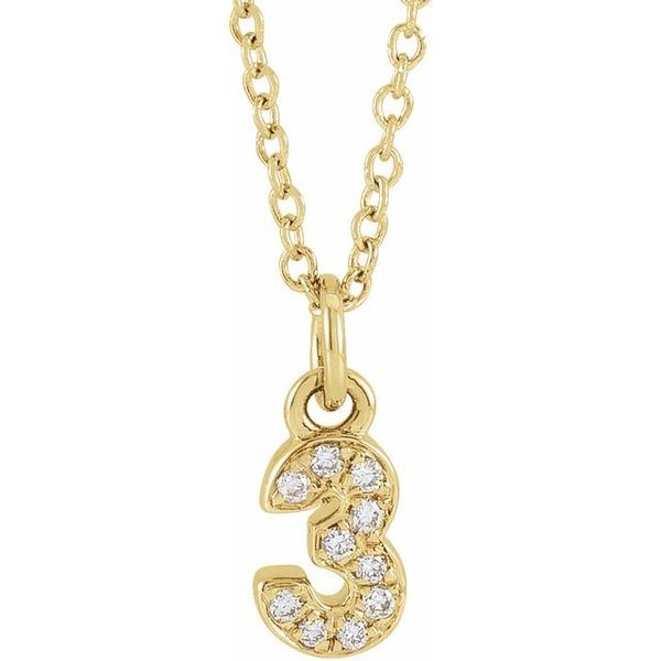 Petite Pavé® Accented Numeral Necklace