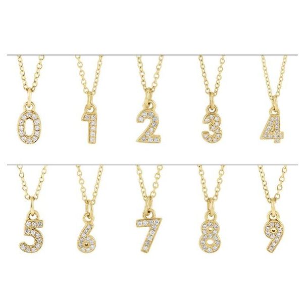 Petite Pavé® Accented Numeral Necklace - Image 2