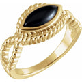 Bezel-Set Rope Ring