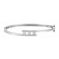 Three-Stone Hinged Bangle Bracelet